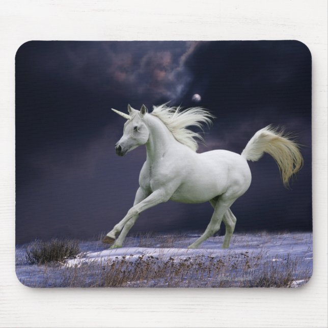Fantasie-Pferde: Einhorn Mousepad (Vorne)