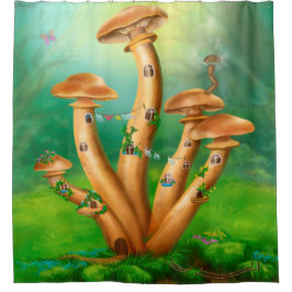 Fantasie Pilze Honigagarie im Haus Duschvorhang