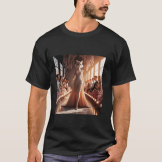 Fantasie-Podium schöne Katze T-Shirt