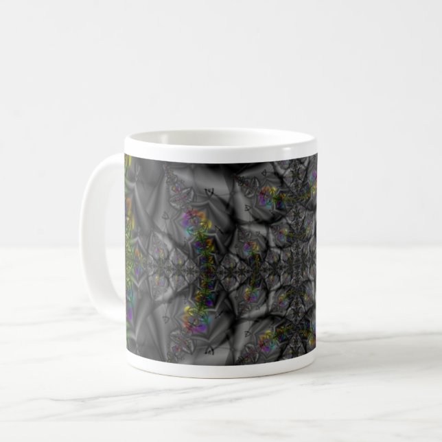 Fantasie | Rainbow Fraktal Art Wrap Tasse (Vorderseite Links)