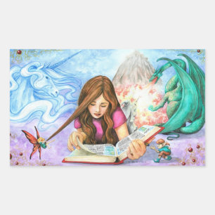 Fantasie Rechteckiger Aufkleber