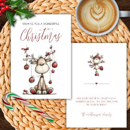 Fantasie-Rentier-Weihnachtskarte Einladung