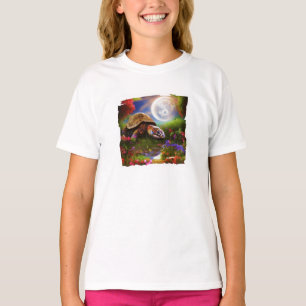 Fantasie-Schildkröte und Mond T-Shirt