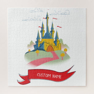 Fantasie-Schloss mit individuellem Text Puzzle