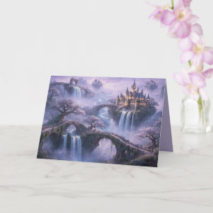 Fantasie-Schloss Surreal Landschaft Lavendelblau Karte
