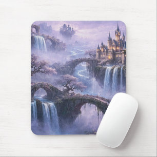 Fantasie-Schloss Surreal Landschaft Lavendelblau Mousepad