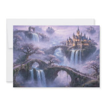 Fantasie-Schloss Surrealistische Landschaft Lavend