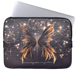 Fantasie Schmetterling Gold Glanz Laptopschutzhülle