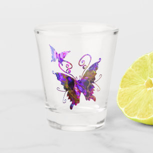 Fantasie-Schmetterlinge Schnapsglas