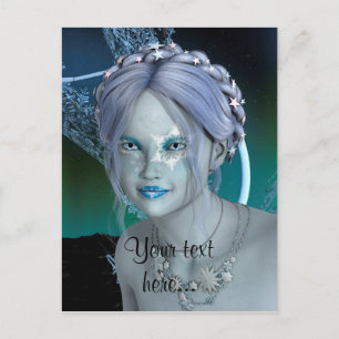 Fantasie-Schnee-Fee Postkarte