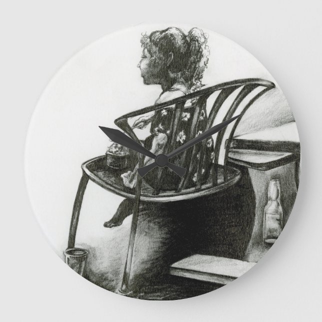 Fantasie schürt meine Realität Große Wanduhr (Vorderseite)