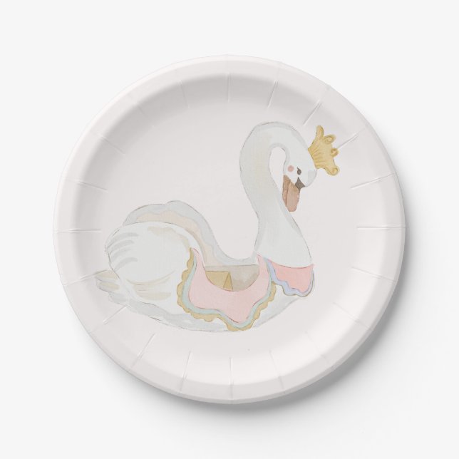 Fantasie-Schwan-Baby-Shower-Teller Pappteller (Vorderseite)