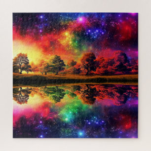 Fantasie Surreale Farbige Landschaft Puzzle