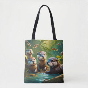 Fantasie Süße Lebendige Otterfamilie Fisch