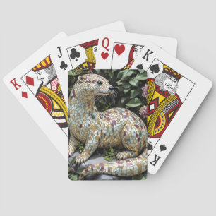 Fantasie Süße Spielende Otter Skulptur Spielkarten