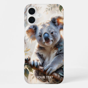 Fantasie Süßer Koala Baum Wasserfarbe iPhone 16 Plus Hülle