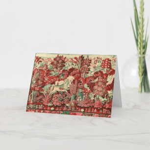 FANTASIE-TIERE, PFERDE, WALD Roter grüner Blumenfl Karte