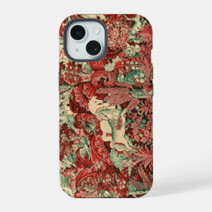FANTASIE-TIERE,PFERDE,WALD Roter grüner Blumenflor iPhone 15 Hülle