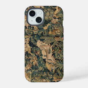 FANTASIE-TIERE,PFERDE,WALDLANDSCHAFT Blaue Grüne F iPhone 15 Hülle