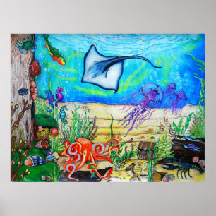Fantasie unter dem Meer Poster