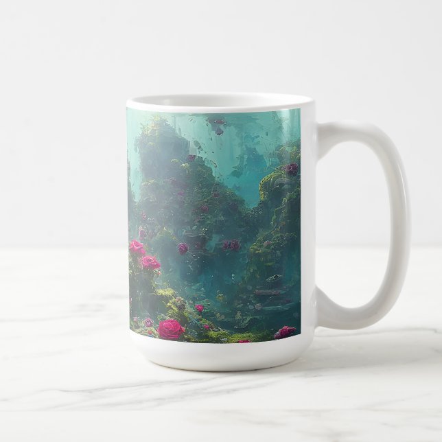 FANTASIE unter Wasser - Tasse, Cup Kaffeetasse (Rechts)