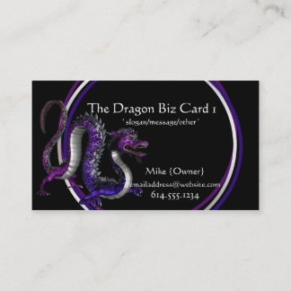 Fantasie-Visitenkarten:: Lila u. blauer Drache Visitenkarte
