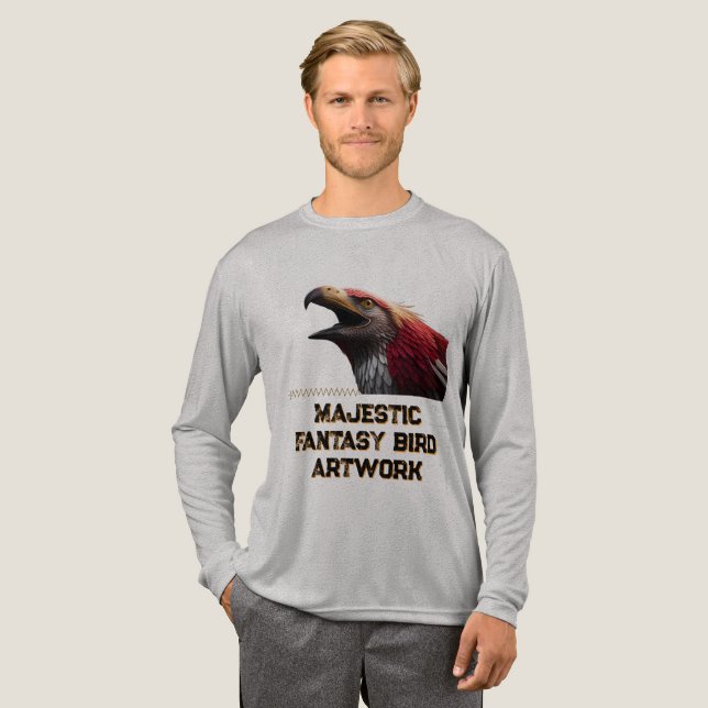 Fantasie-Vogel-Kunstwerk Tri-Blend Shirt (Volle Vorderseite)