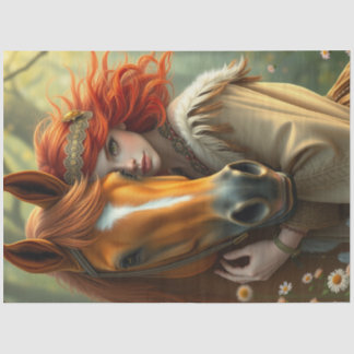 Fantasie von Pferd und Begleiter Seidenpapier