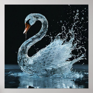 💧 Fantasie Wasser Schwan Mystische Flüssigkeit El Poster