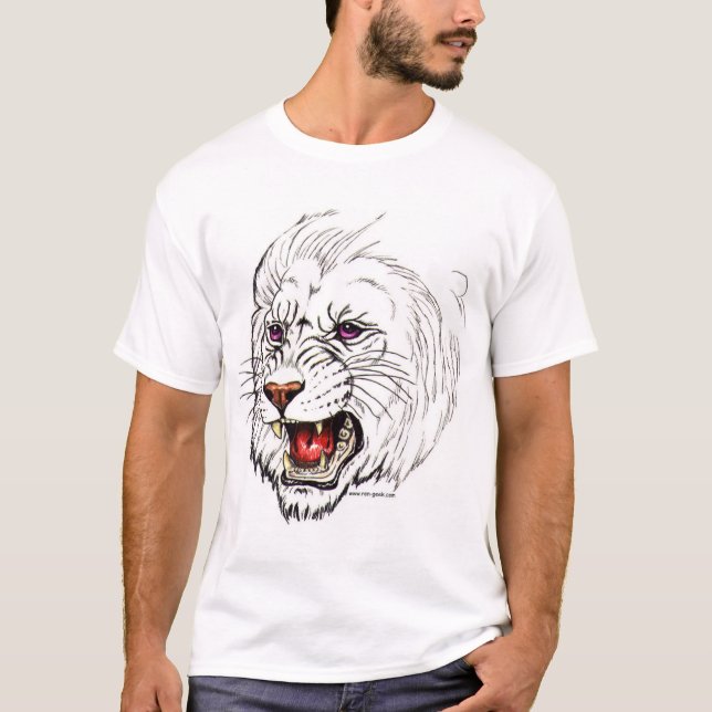 Fantasie-Weiß-Löwe T-Shirt (Vorderseite)