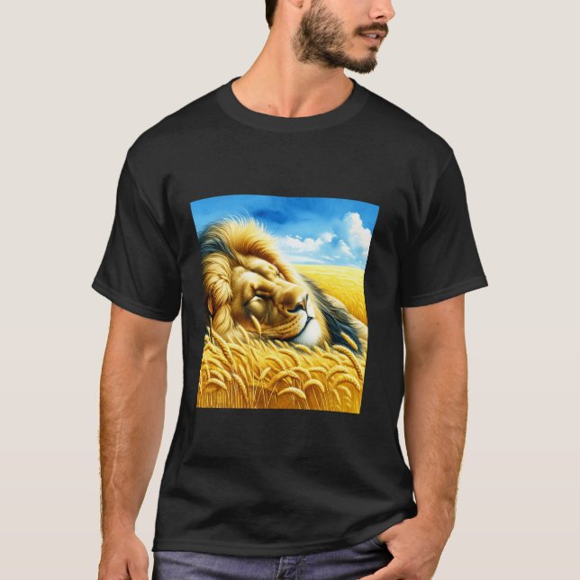 Fantasie-Weizen Schlafender Löwe T-Shirt (Vorderseite)