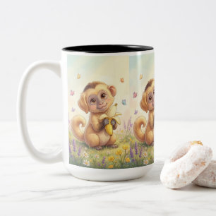 Fantasie-Welpen-Affen-Kreatur Zweifarbige Tasse