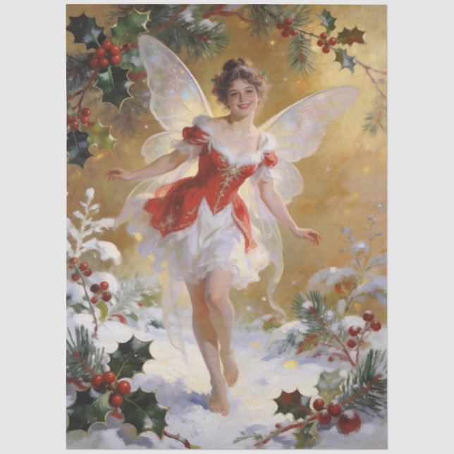 Fantasie Whimsical Winter Fee TMF26 Seidenpapier (Vorderseite)