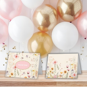 Fantasie-Wildblumen flattern und wirbeln Fee  Dankeskarte