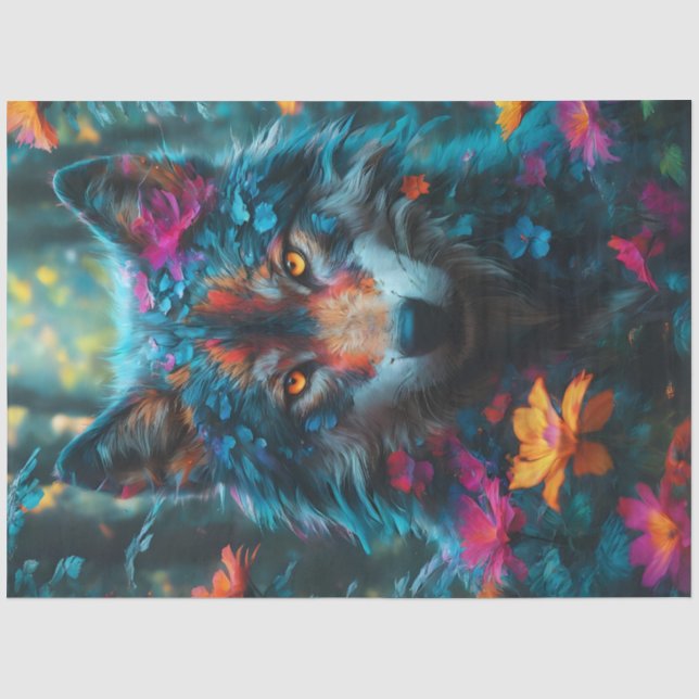 Fantasie-Wolf Seidenpapier (Vorderseite)