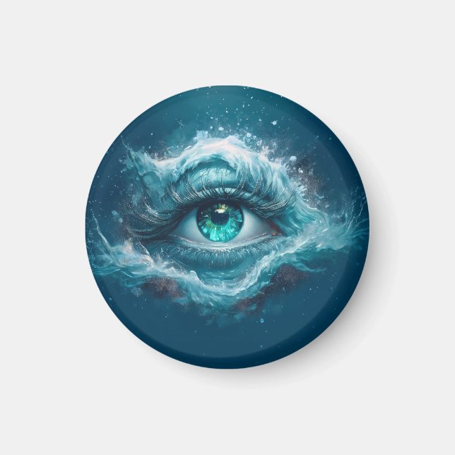 Fantasiebild - Alte blaue Augen Magnet (Vorne)