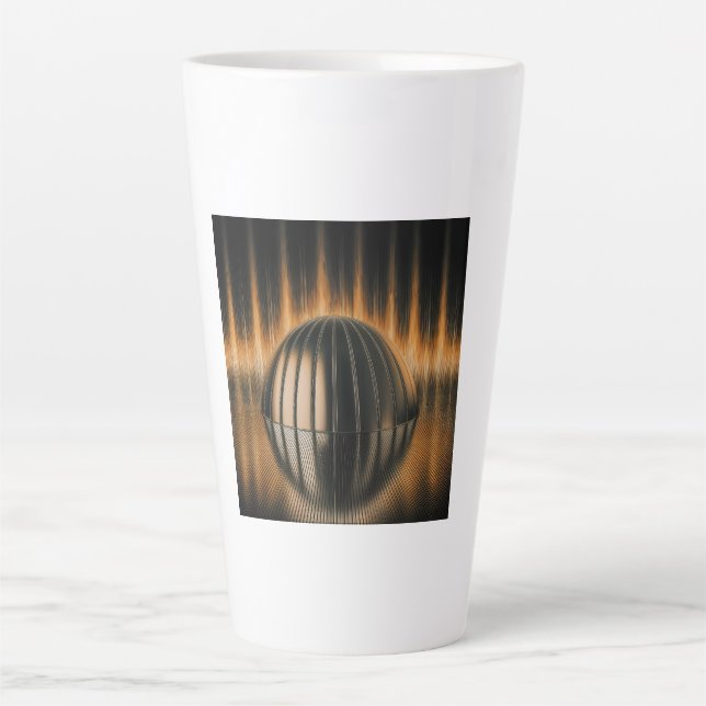 Fantasiebild Bronze-Halbkuppel auf reflektierender Milchtasse (Vorderseite)