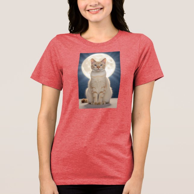 Fantasiebild eines riesigen Mondes mit einer schön Tri-Blend Shirt (Vorderseite)