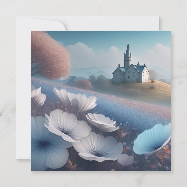 Fantasiefeld wild lebender Blume Karte (Vorderseite)