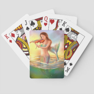 Fantasiefrau spielt Geige Spielkarten