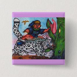 Fantasiejunge, der mit dem Drachen und Adler der K Button