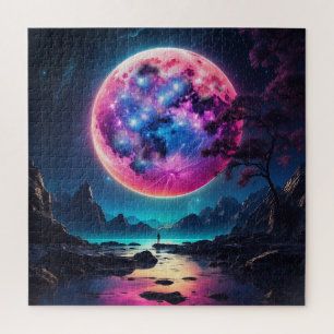 Fantasielandschaft mit Riesenmond Puzzle