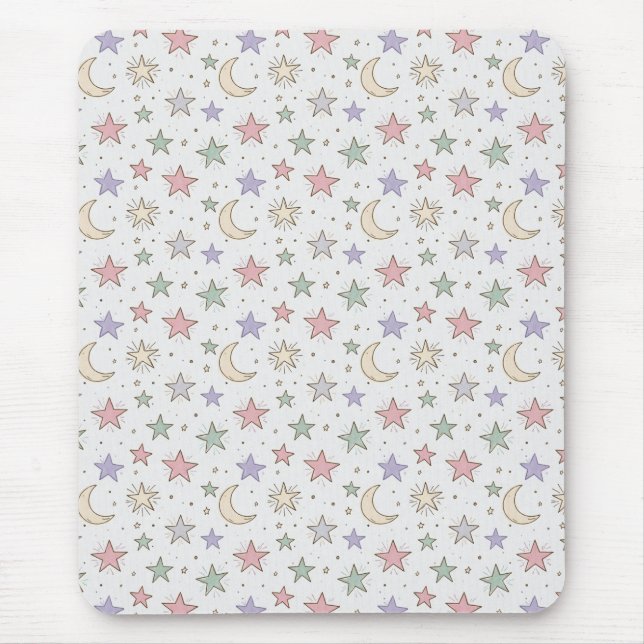 Fantasiemond-Sternenmuster Mousepad (Vorne)