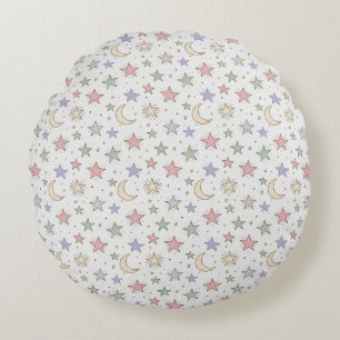 Fantasiemond-Sternenmuster Rundes Kissen