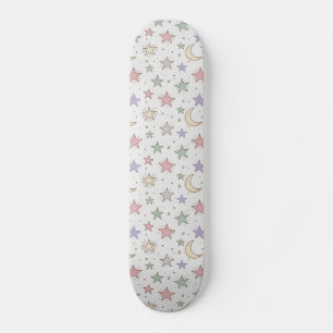 Fantasiemond-Sternenmuster Skateboard