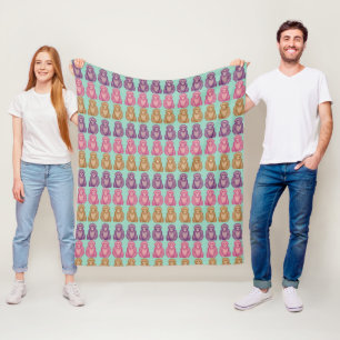 Fantasiereiche Pixel-Style-farbige Affen Fleecedecke