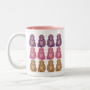 Fantasiereiche Pixel-Style-farbige Affen Zweifarbige Tasse