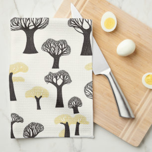 Fantasiereiches Baobab-Baum-Muster Geschirrtuch