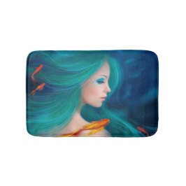 Fantasieseemeerjungfrau mit Rot fischt Bad-Matte Badematte