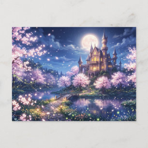 Fantasiestadt und Schloss Postkarte